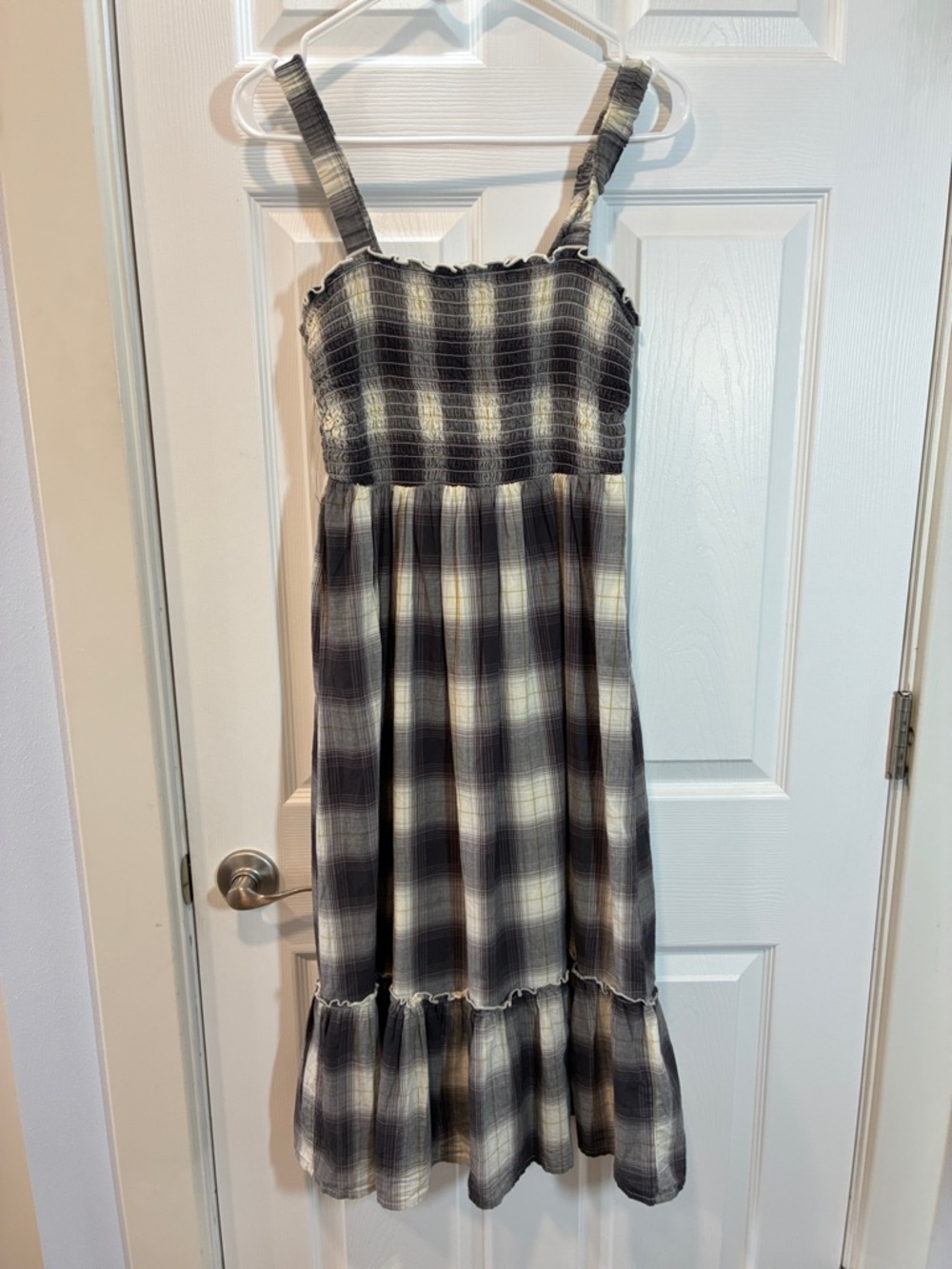 Arizona Jean Company Black and White Plaid Midi Dress